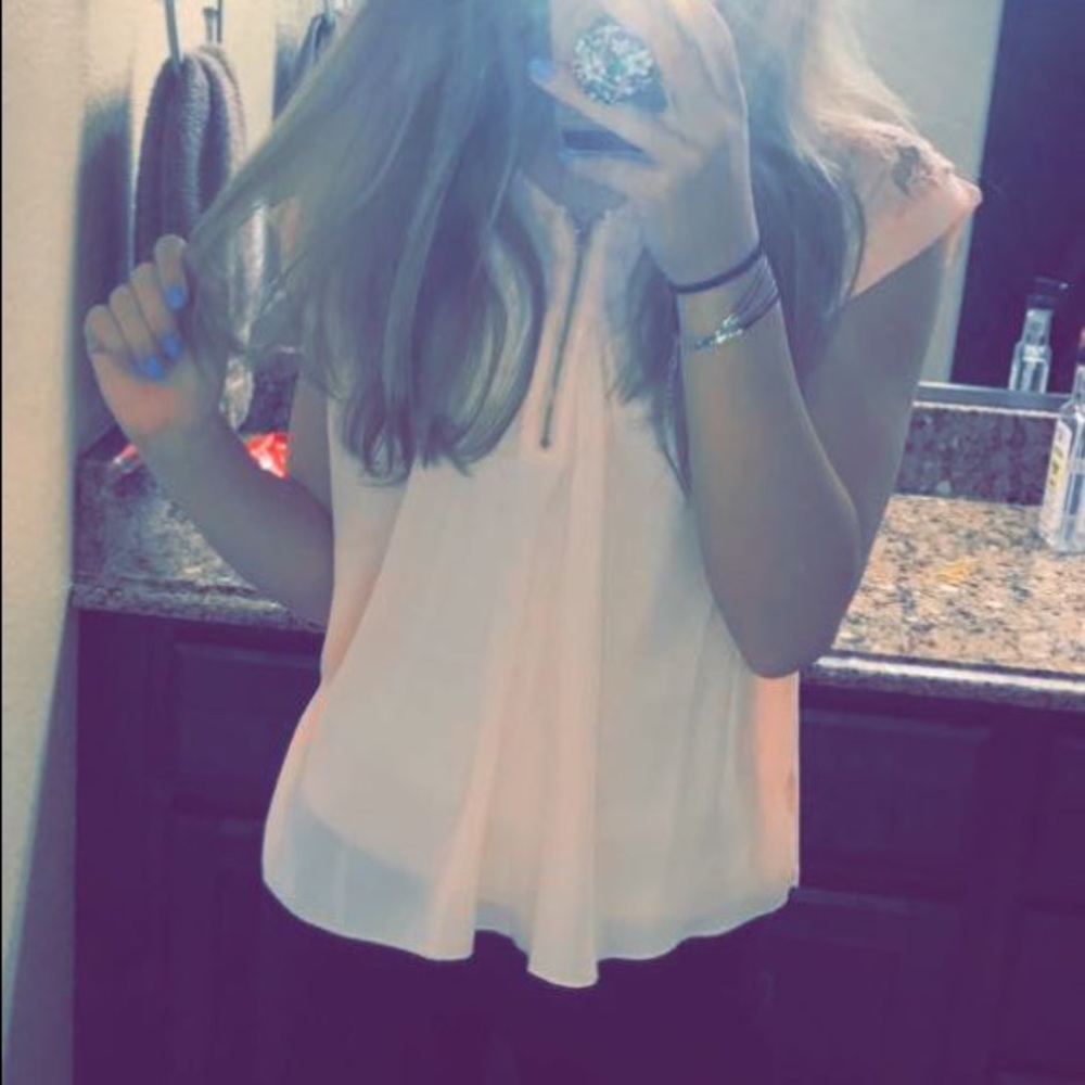 Baby Pink Top with Lace Details